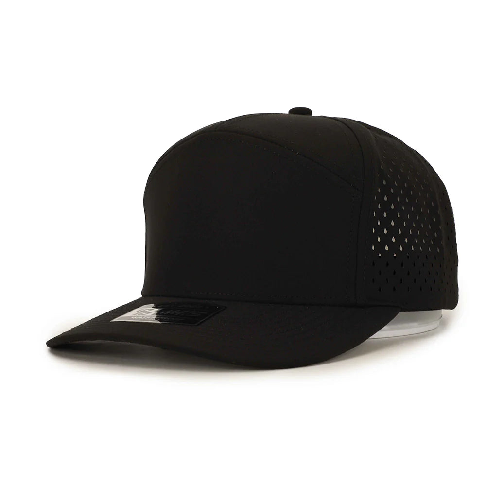 Black 7 Panel Performance Snapback